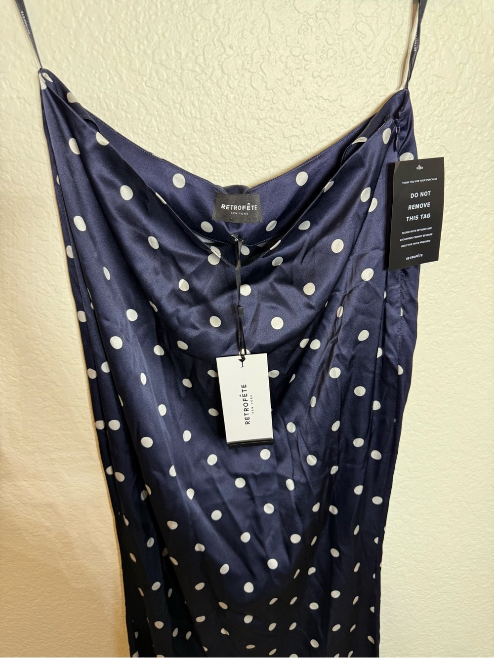 Retrofete Navy & White Polka Dot brookelynn Corset top Maxi Set Darla skirt - Picture 9 of 16